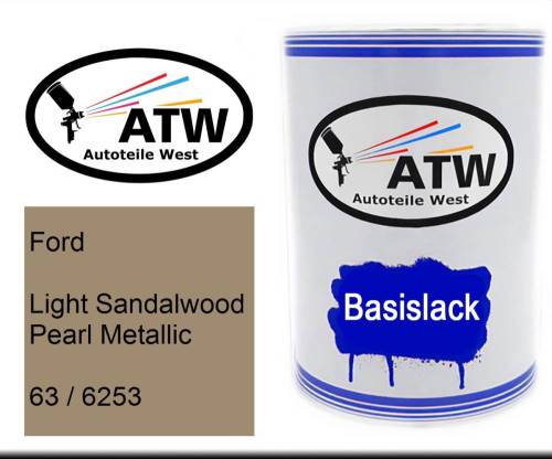 Ford, Light Sandalwood Pearl Metallic, 63 / 6253: 500ml Lackdose, von ATW Autoteile West.